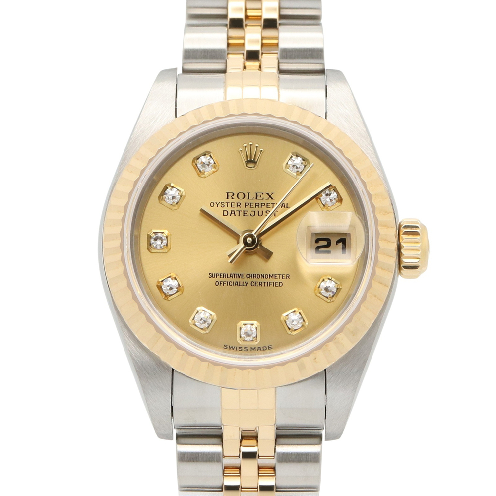 Rolex Datejust 10P Diamond K-serial Watch, 18K (Yellow Gold) Stainless Steel,...